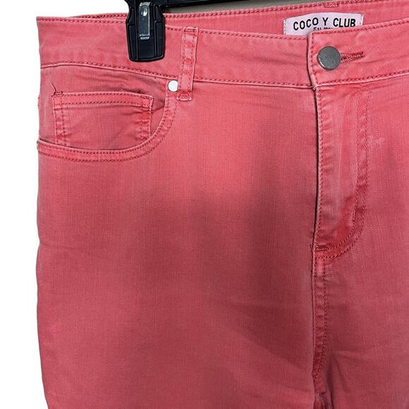 COCO Y CLUB Coral Eyelet Lace‎ Cotton Capri Pants Size 13/14 - Picture 3 of 9